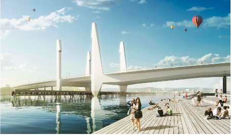 Byggstart för nya bron planerad till 2015 för att stå klar 2020. Illustration ur planhandlingarna (Mattias Henningsson-Jönsson)