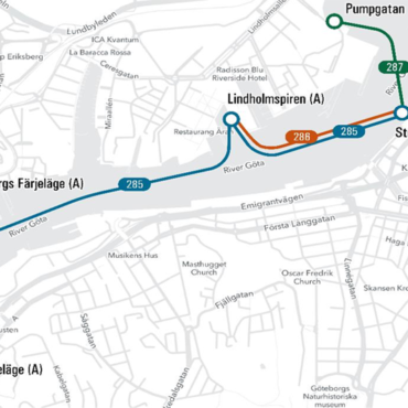 Färjor Göta älv Slottsberget Lilla Bommen