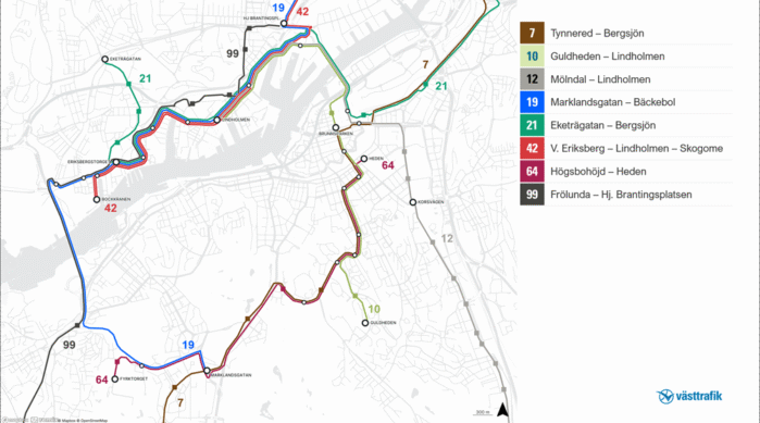 Västtrafik Nya linjer Buss 16