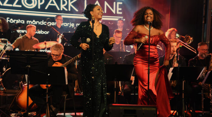 Jussanam och Kelly D Rio GJO Göteborg JAzz Orchestra